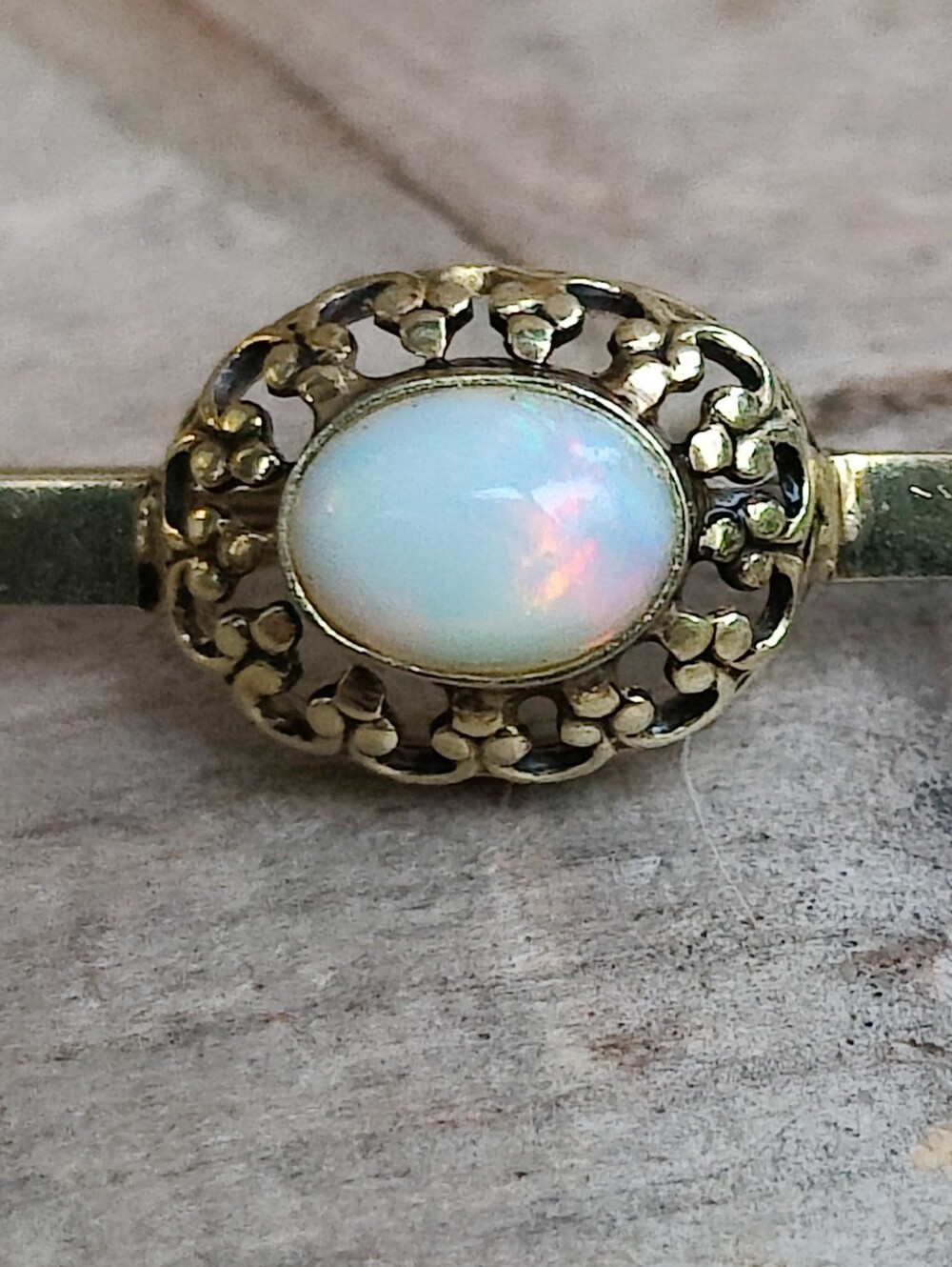 Antique Opal Bar Pin - Picture 8 of 8